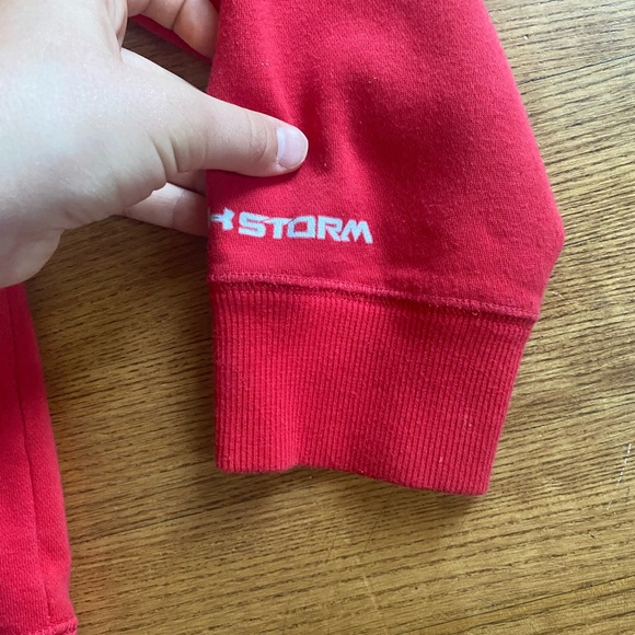 Under Armour Kids boys YLG Full-Zip Up Red Hoodie long sleeve soft inside hood - Picture 5 of 7